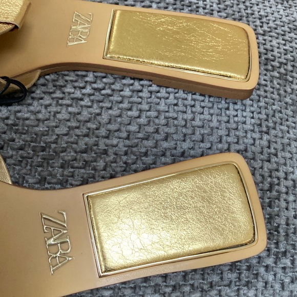 Zara Women's Metallic Silver or Gold Sandals size 37 - Picture 10 of 10